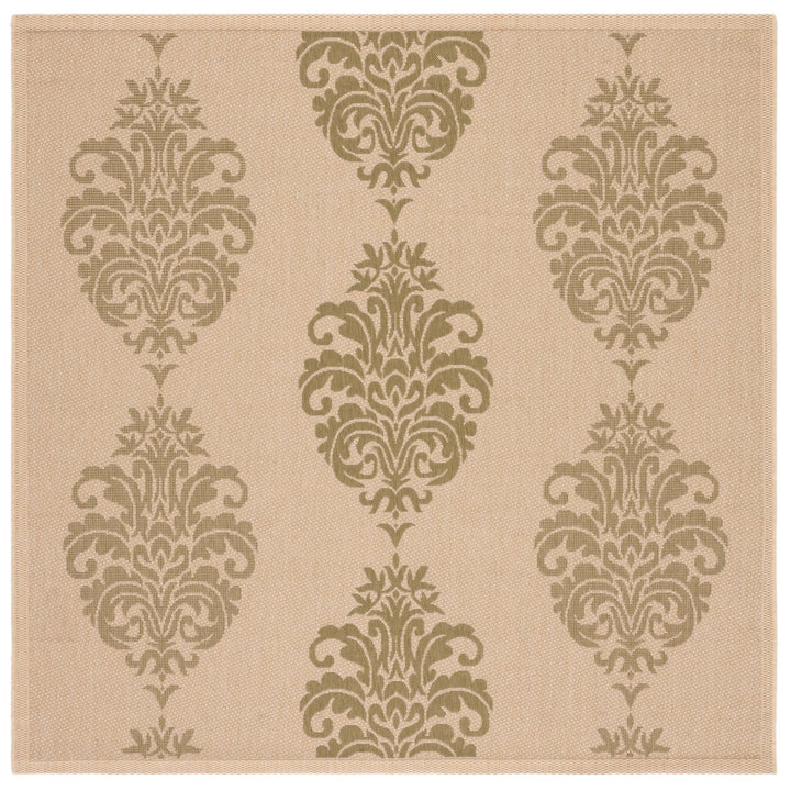 SAFAVIEH Outdoor CY2720-1E01 Courtyard Natural / Olive Rug Image 1