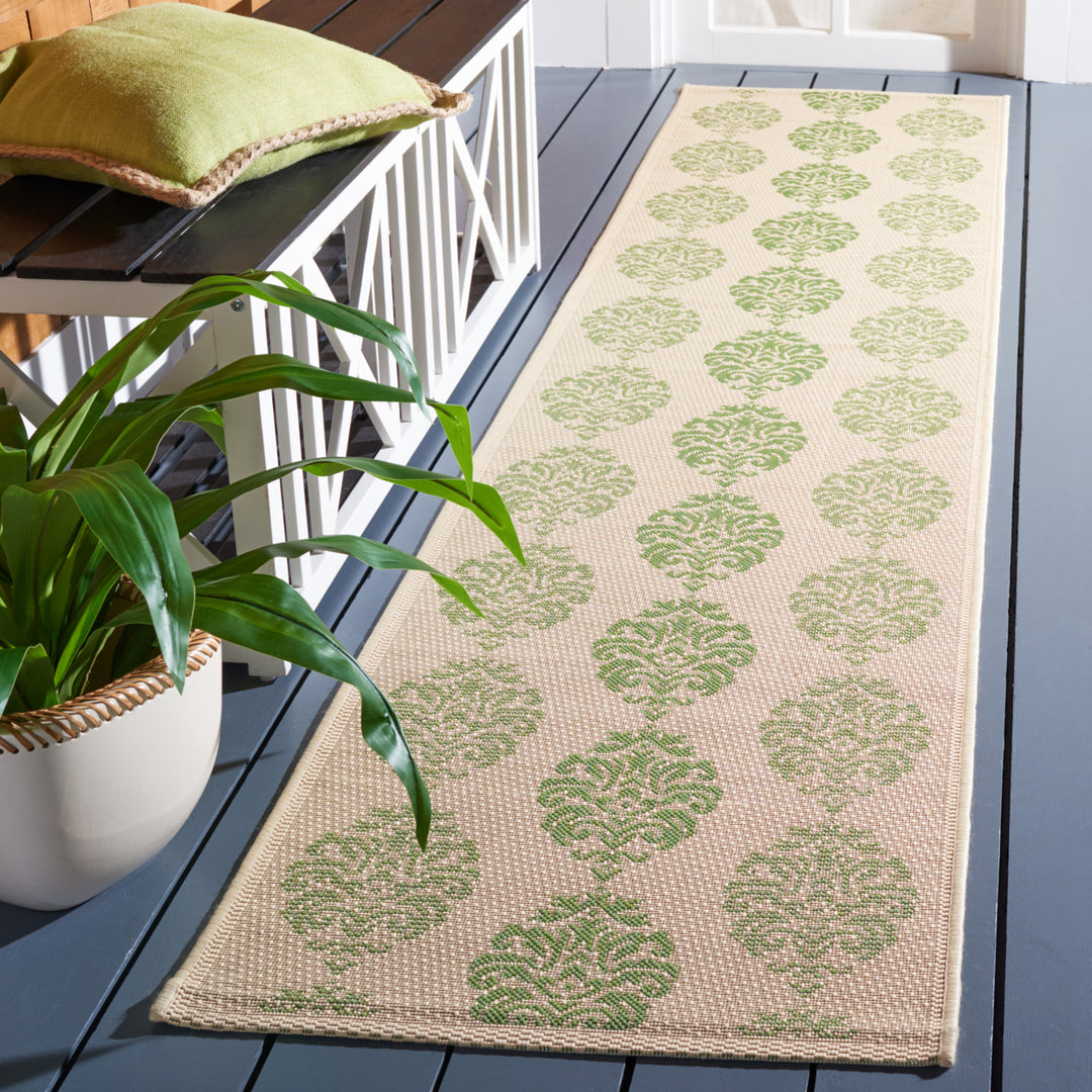 SAFAVIEH Outdoor CY2720-1E01 Courtyard Natural / Olive Rug Image 11
