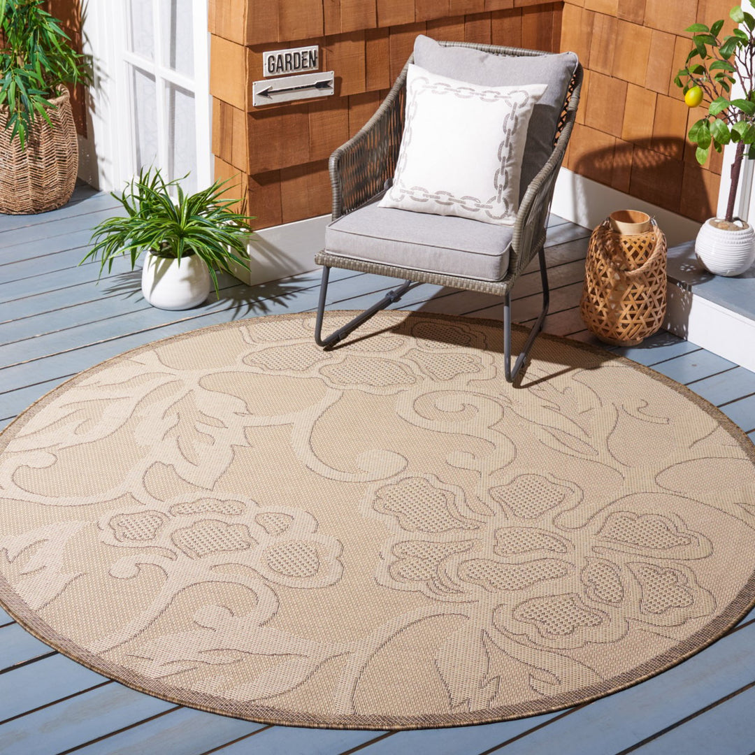 SAFAVIEH Outdoor CY2726-3001 Courtyard Natural / Brown Rug Image 10