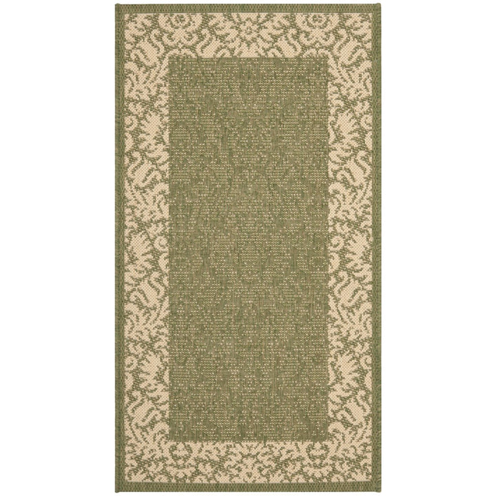SAFAVIEH Outdoor CY2727-1E06 Courtyard Olive / Natural Rug Image 2