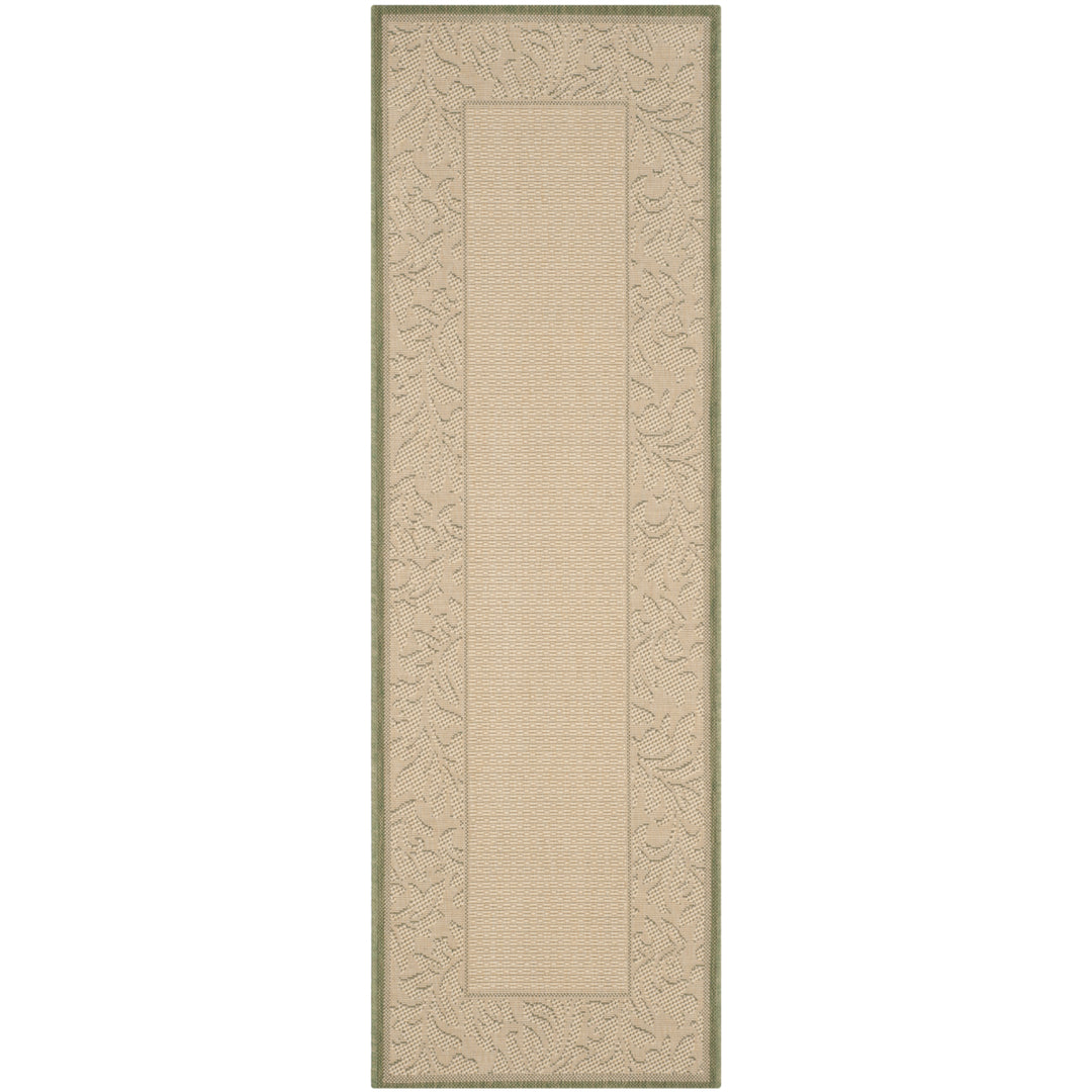 SAFAVIEH Outdoor CY2727-1E06 Courtyard Olive / Natural Rug Image 3
