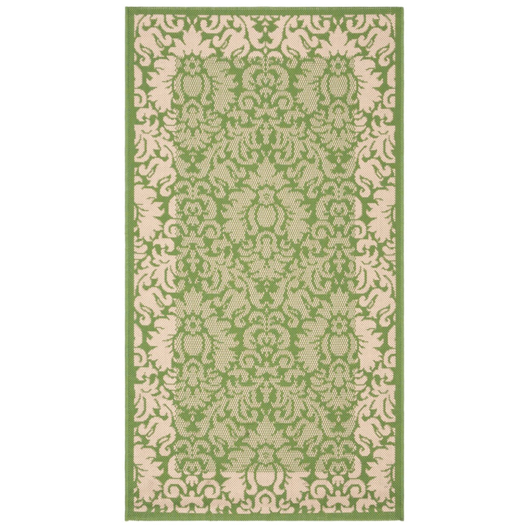 SAFAVIEH Outdoor CY2727-1E06 Courtyard Olive / Natural Rug Image 1