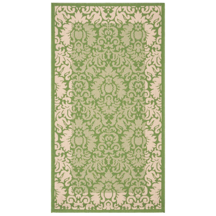 SAFAVIEH Outdoor CY2727-1E06 Courtyard Olive / Natural Rug Image 1