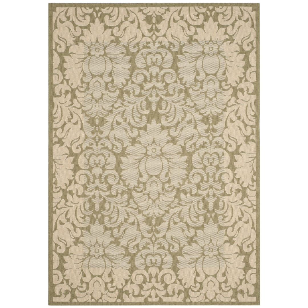 SAFAVIEH Outdoor CY2727-1E06 Courtyard Olive / Natural Rug Image 1