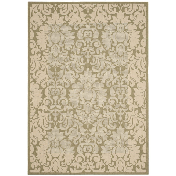 SAFAVIEH Outdoor CY2727-1E06 Courtyard Olive / Natural Rug Image 1