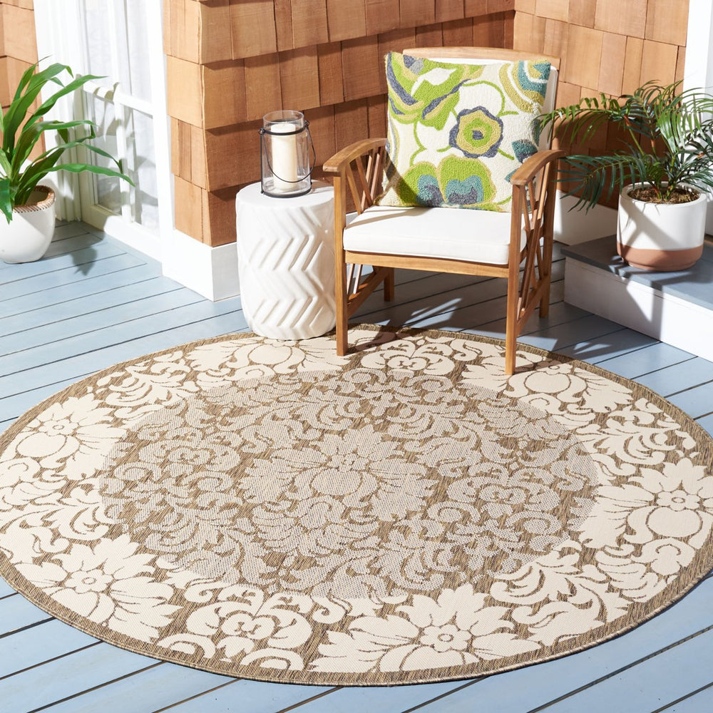 SAFAVIEH Outdoor CY2727-3009 Courtyard Brown / Natural Rug Image 2