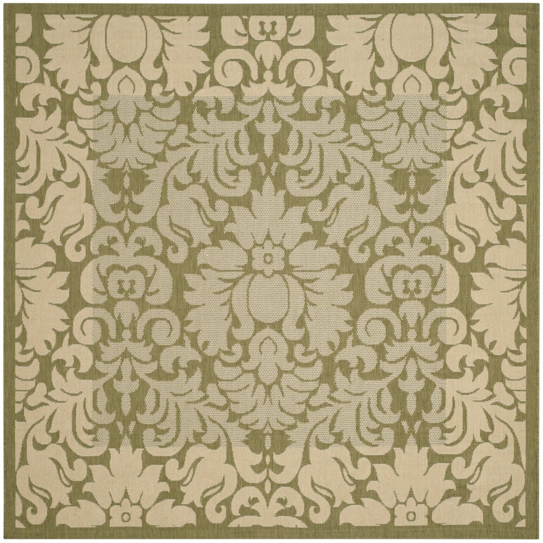 SAFAVIEH Outdoor CY2727-1E06 Courtyard Olive / Natural Rug Image 1