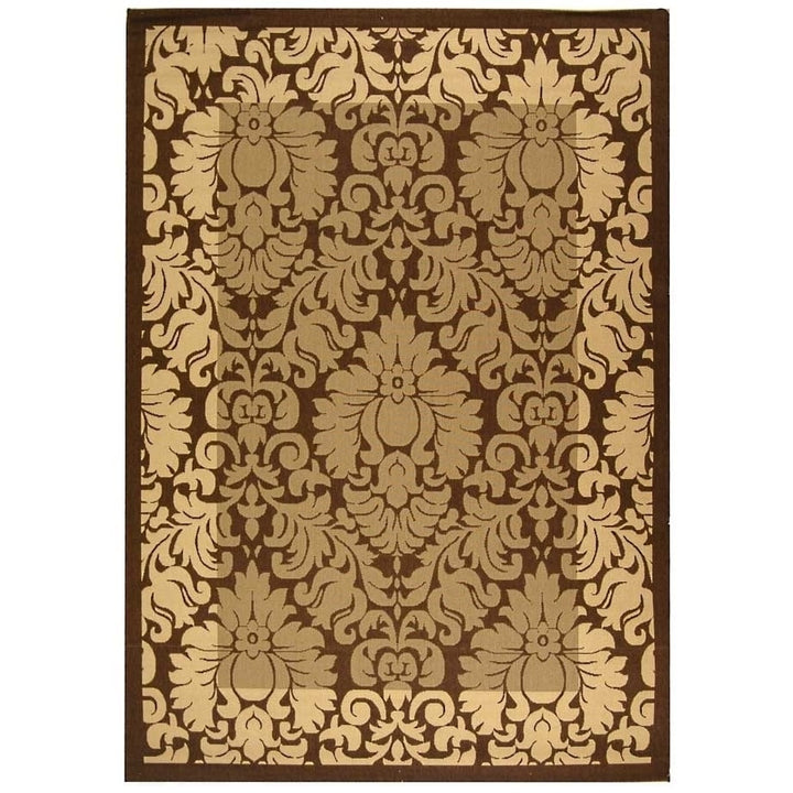 SAFAVIEH Outdoor CY2727-3009 Courtyard Brown / Natural Rug Image 1