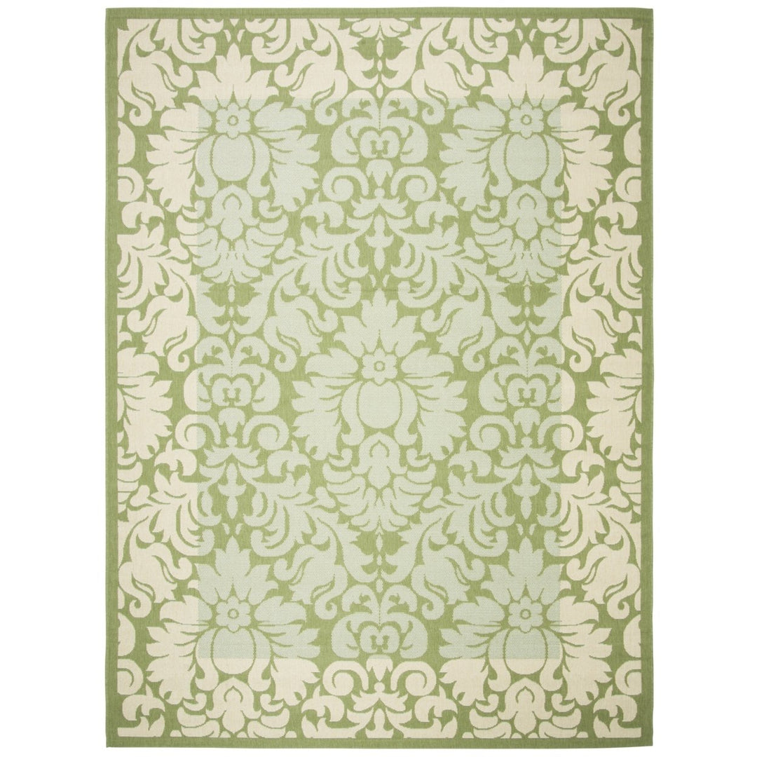 SAFAVIEH Outdoor CY2727-1E06 Courtyard Olive / Natural Rug Image 1