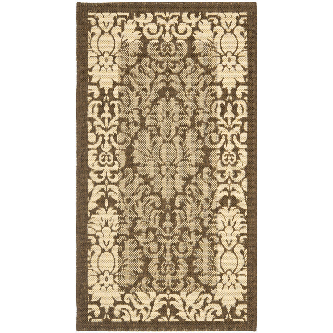 SAFAVIEH Outdoor CY2727-3009 Courtyard Brown / Natural Rug Image 9