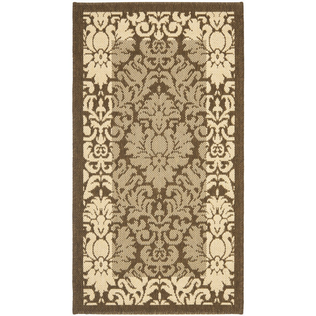 SAFAVIEH Outdoor CY2727-3009 Courtyard Brown / Natural Rug Image 1