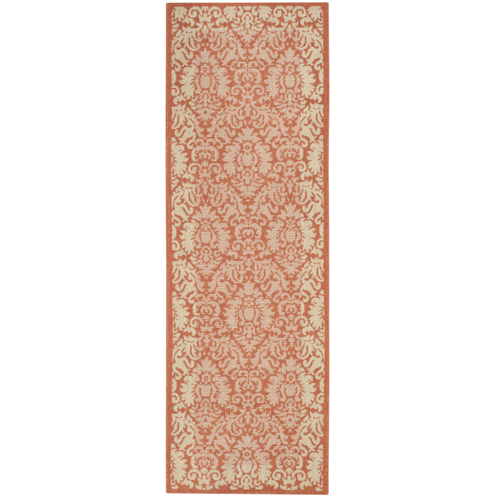 SAFAVIEH Outdoor CY2727-3202 Courtyard Terracotta / Natural Rug Image 5