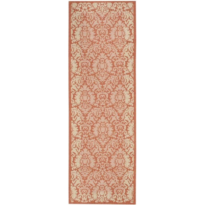SAFAVIEH Outdoor CY2727-3202 Courtyard Terracotta / Natural Rug Image 1