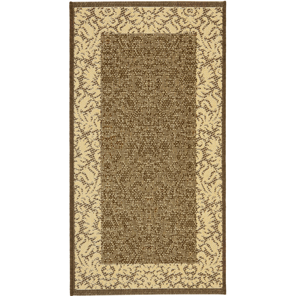 SAFAVIEH Outdoor CY2727-3409 Courtyard Chocolate / Natural Rug Image 2