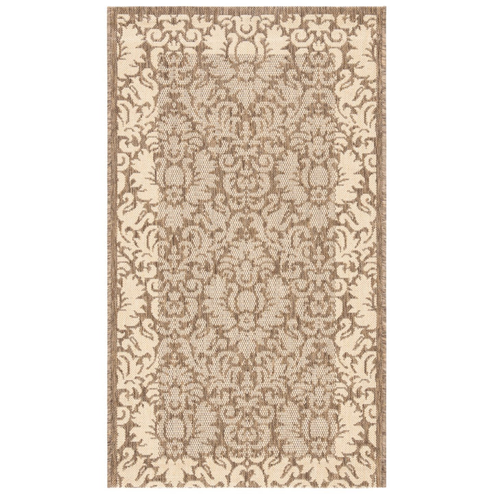 SAFAVIEH Outdoor CY2727-3009 Courtyard Brown / Natural Rug Image 1