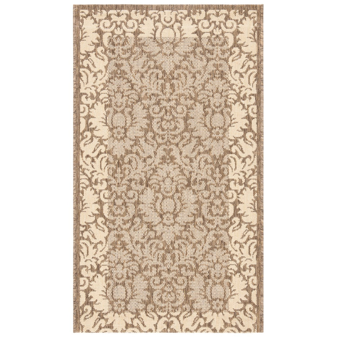 SAFAVIEH Outdoor CY2727-3009 Courtyard Brown / Natural Rug Image 1