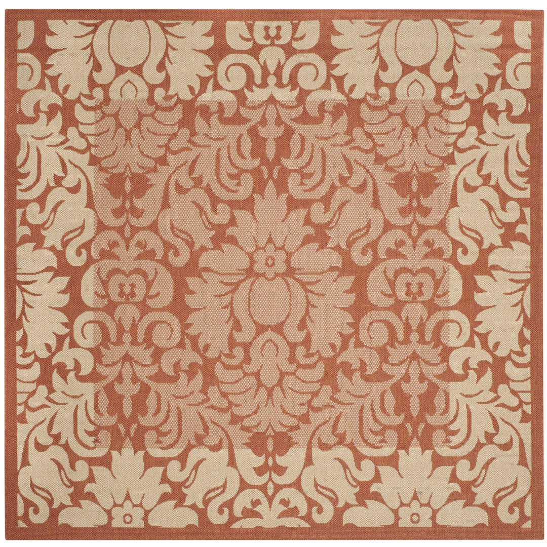 SAFAVIEH Outdoor CY2727-3202 Courtyard Terracotta / Natural Rug Image 6