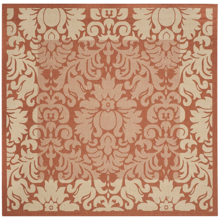 SAFAVIEH Outdoor CY2727-3202 Courtyard Terracotta / Natural Rug Image 1