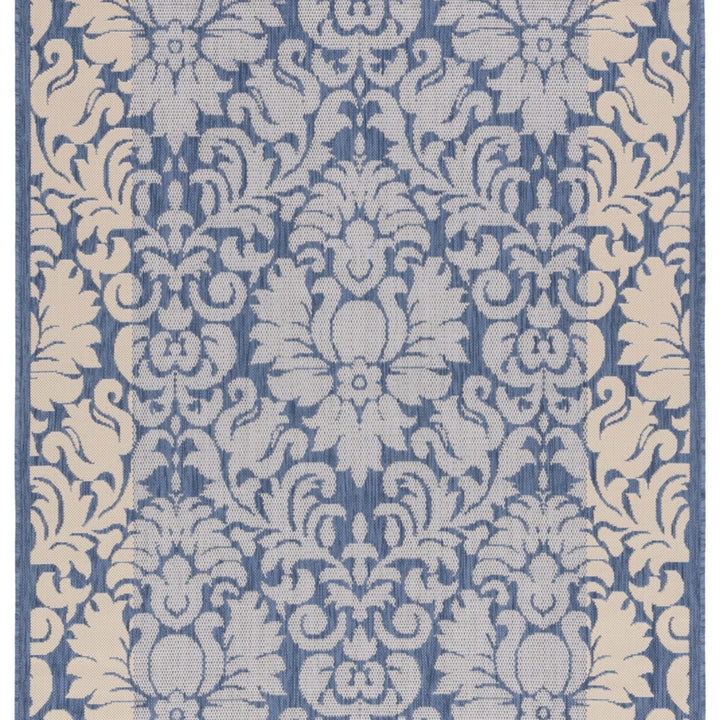 SAFAVIEH Outdoor CY2727-3103 Courtyard Blue / Natural Rug Image 11