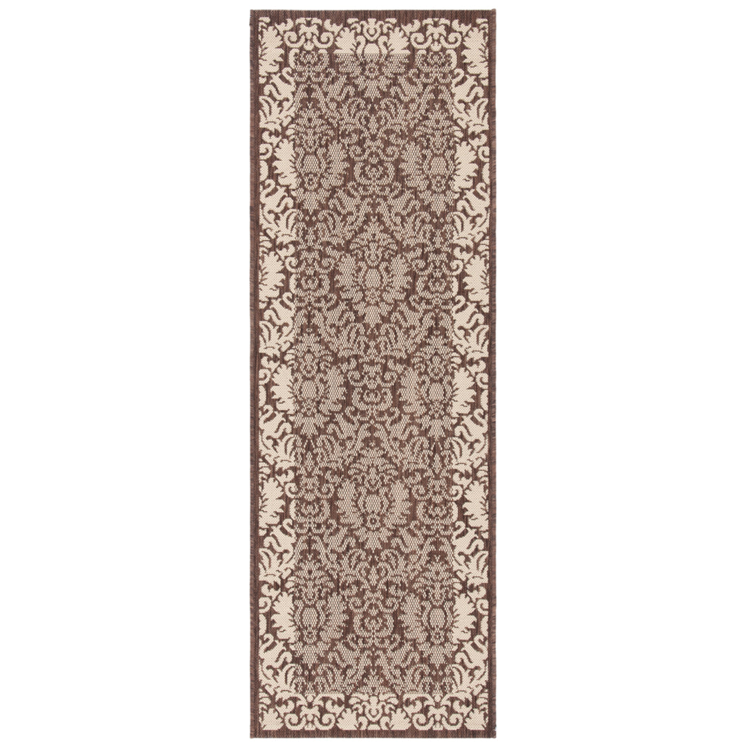 SAFAVIEH Outdoor CY2727-3409 Courtyard Chocolate / Natural Rug Image 3