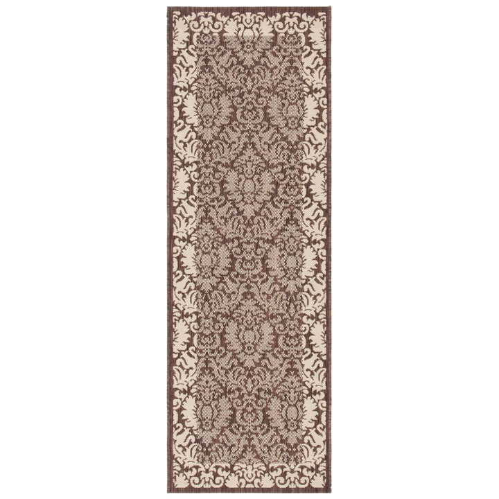 SAFAVIEH Outdoor CY2727-3409 Courtyard Chocolate / Natural Rug Image 3