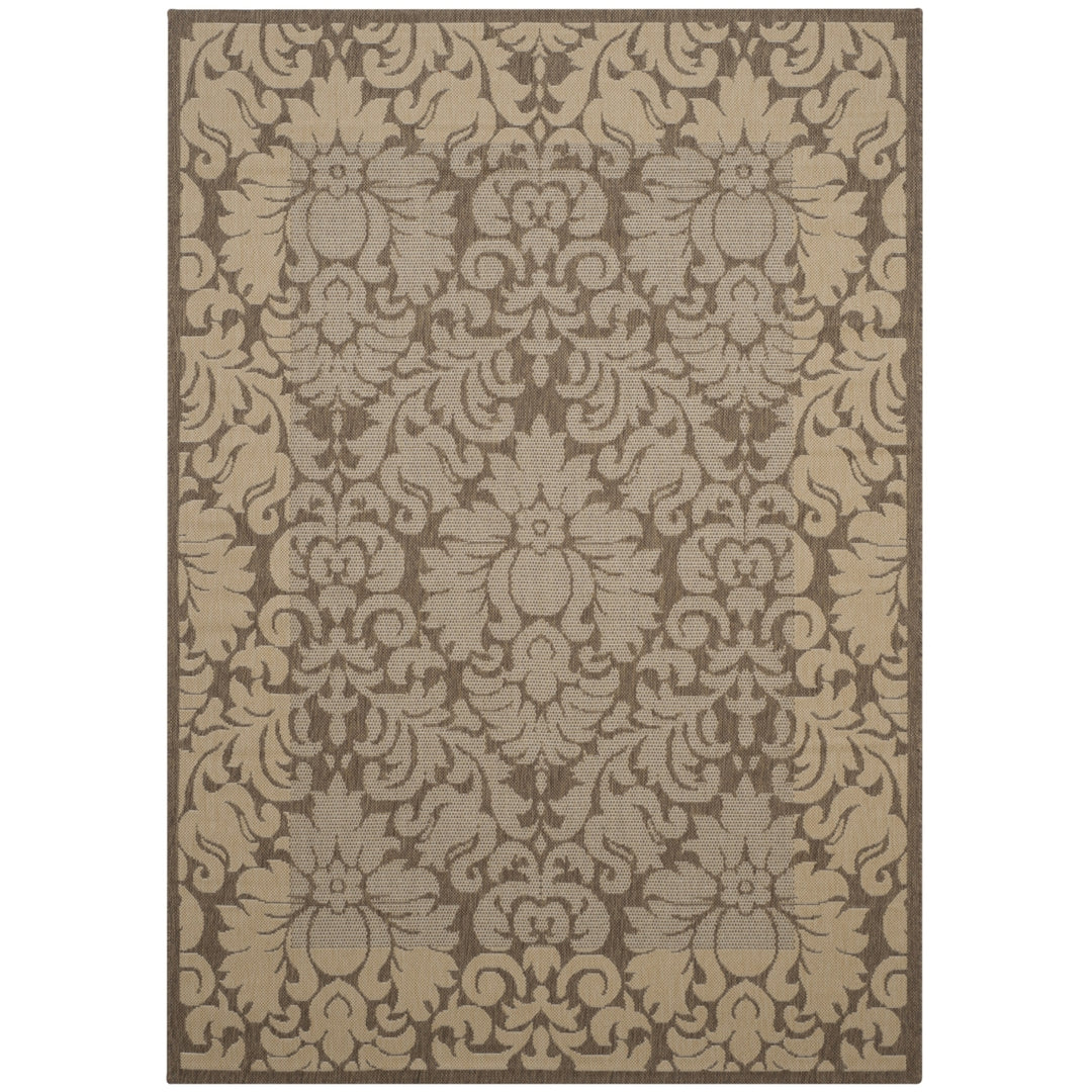 SAFAVIEH Outdoor CY2727-3009 Courtyard Brown / Natural Rug Image 11