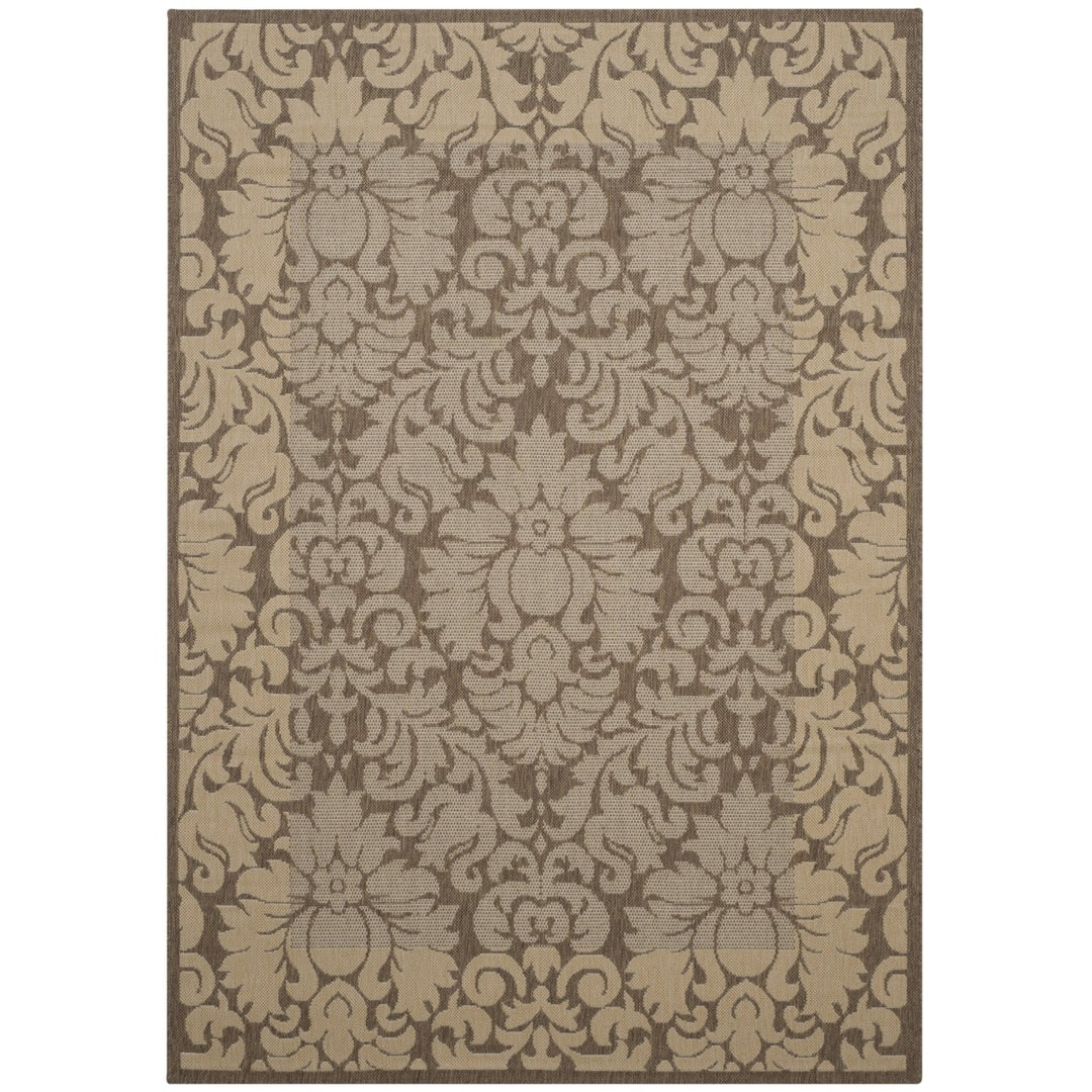 SAFAVIEH Outdoor CY2727-3009 Courtyard Brown / Natural Rug Image 1