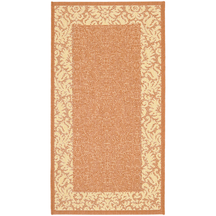 SAFAVIEH Outdoor CY2727-3202 Courtyard Terracotta / Natural Rug Image 9