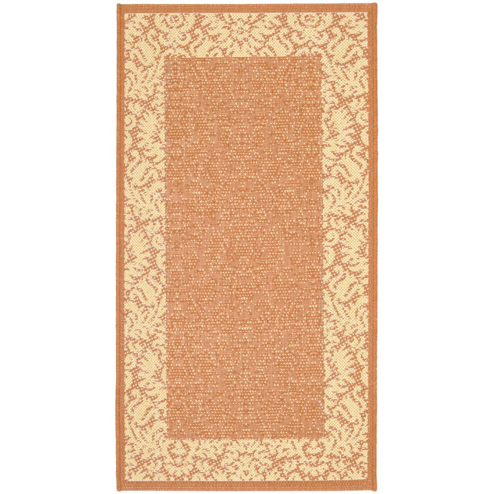 SAFAVIEH Outdoor CY2727-3202 Courtyard Terracotta / Natural Rug Image 1