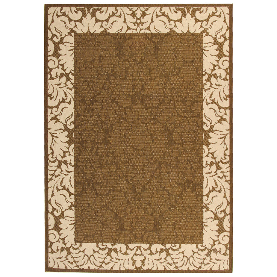 SAFAVIEH Outdoor CY2727-3409 Courtyard Chocolate / Natural Rug Image 7