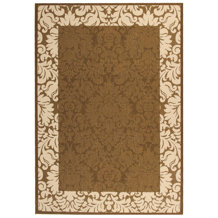 SAFAVIEH Outdoor CY2727-3409 Courtyard Chocolate / Natural Rug Image 7
