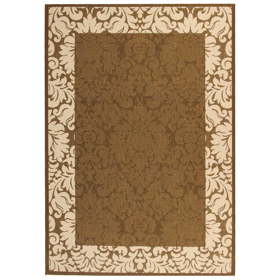 SAFAVIEH Outdoor CY2727-3409 Courtyard Chocolate / Natural Rug Image 1