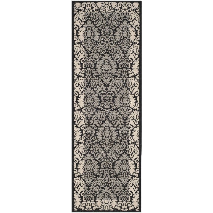 SAFAVIEH Indoor Outdoor CY2727-3908 Courtyard Black / Sand Rug Image 1