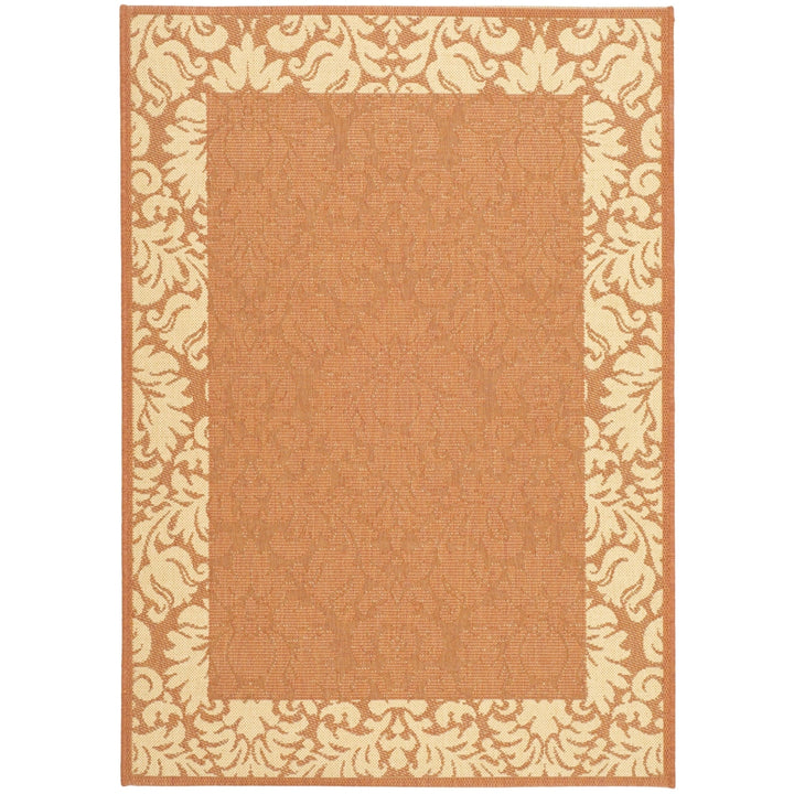 SAFAVIEH Outdoor CY2727-3202 Courtyard Terracotta / Natural Rug Image 10