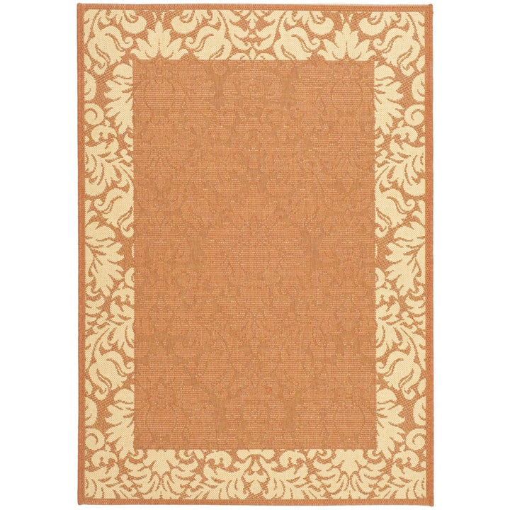 SAFAVIEH Outdoor CY2727-3202 Courtyard Terracotta / Natural Rug Image 1