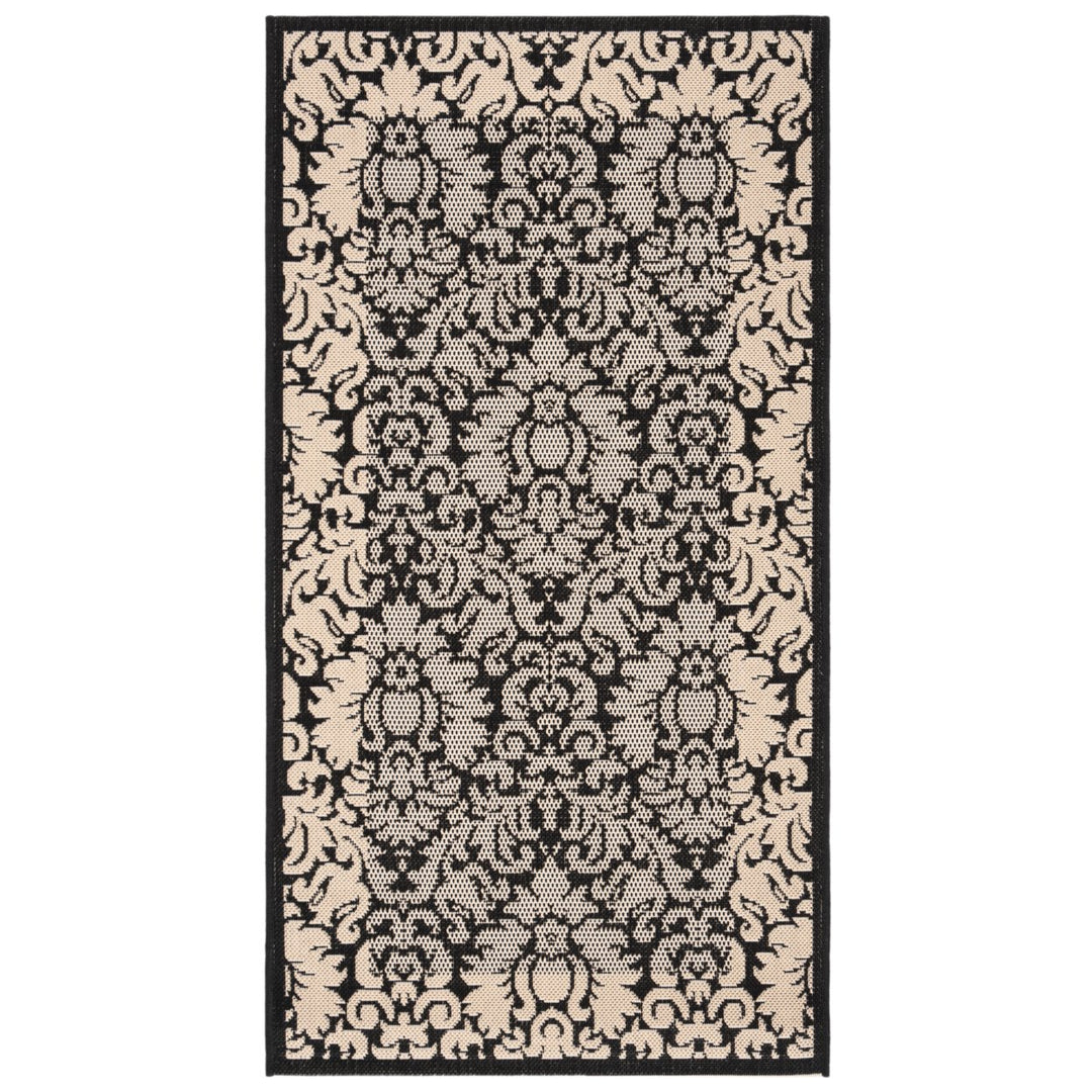 SAFAVIEH Indoor Outdoor CY2727-3908 Courtyard Black / Sand Rug Image 1