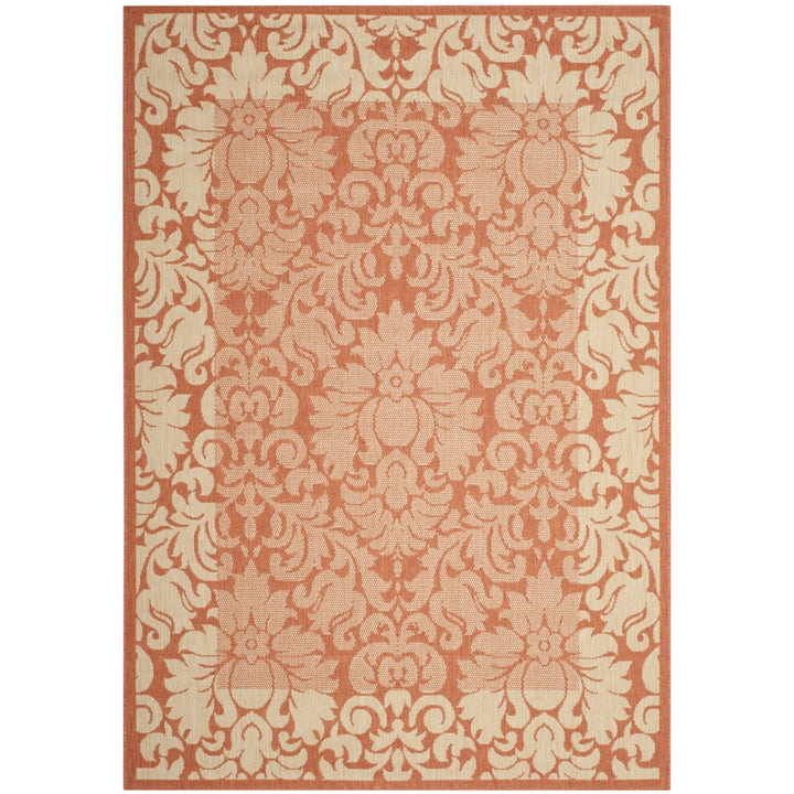 SAFAVIEH Outdoor CY2727-3202 Courtyard Terracotta / Natural Rug Image 11