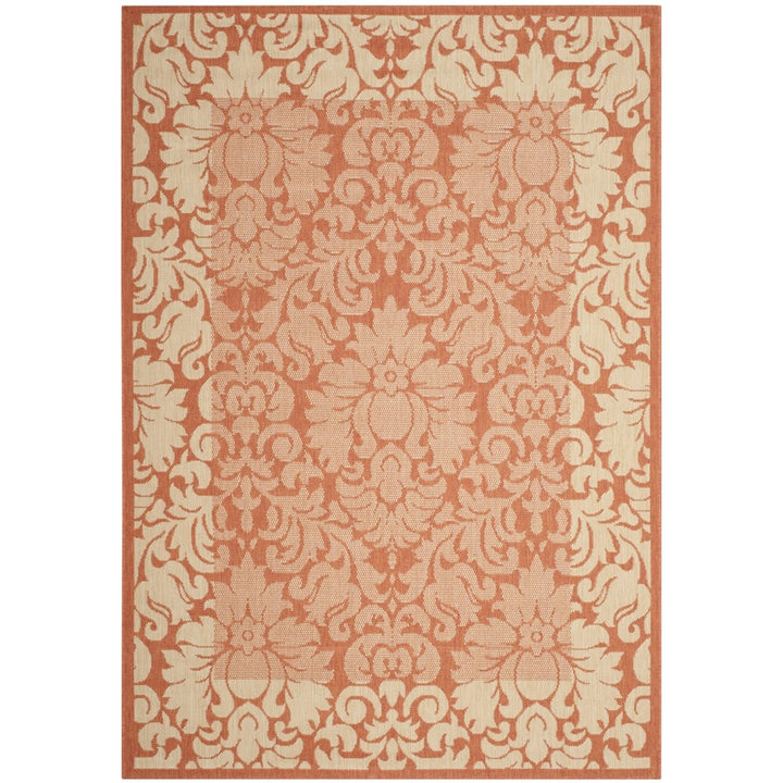 SAFAVIEH Outdoor CY2727-3202 Courtyard Terracotta / Natural Rug Image 1