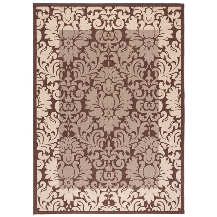 SAFAVIEH Outdoor CY2727-3409 Courtyard Chocolate / Natural Rug Image 9
