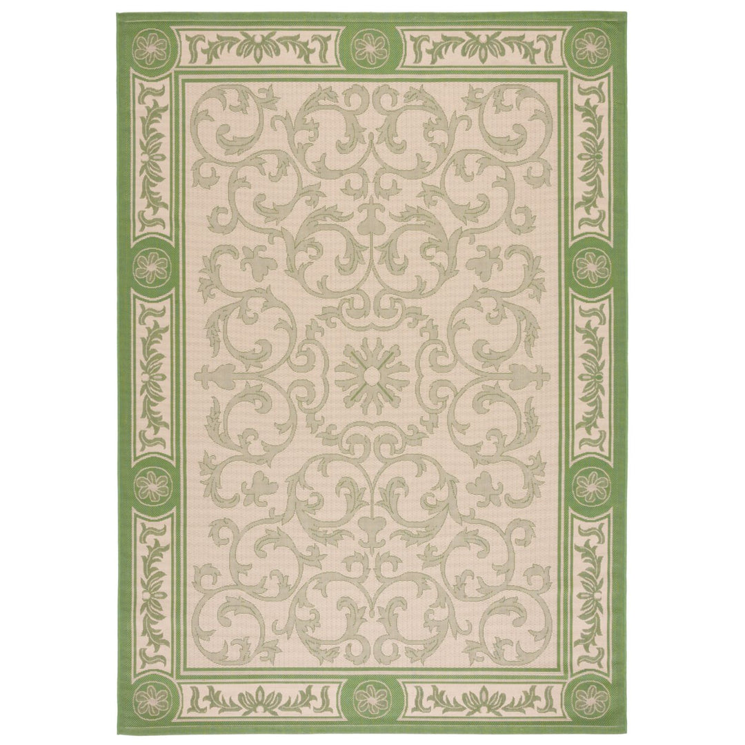 SAFAVIEH Outdoor CY2829-1E01 Courtyard Natural / Olive Rug Image 4