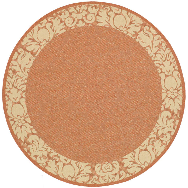 SAFAVIEH Outdoor CY2727-3202 Courtyard Terracotta / Natural Rug Image 1