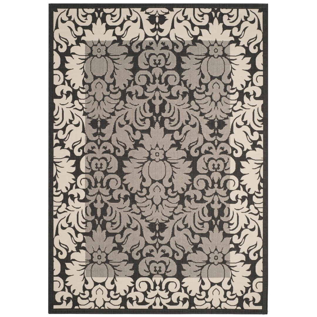 SAFAVIEH Indoor Outdoor CY2727-3908 Courtyard Black / Sand Rug Image 1