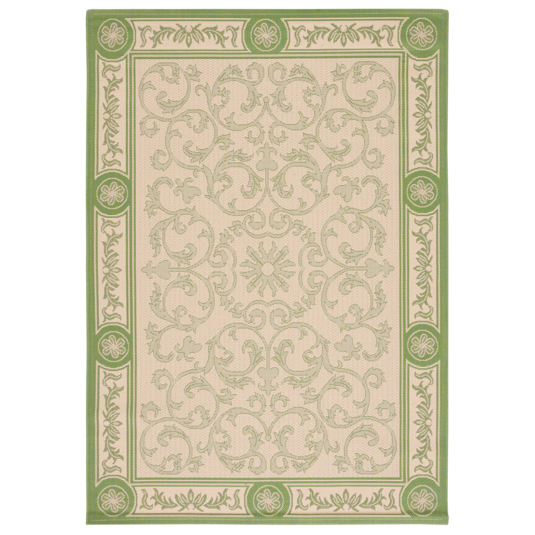 SAFAVIEH Outdoor CY2829-1E01 Courtyard Natural / Olive Rug Image 5
