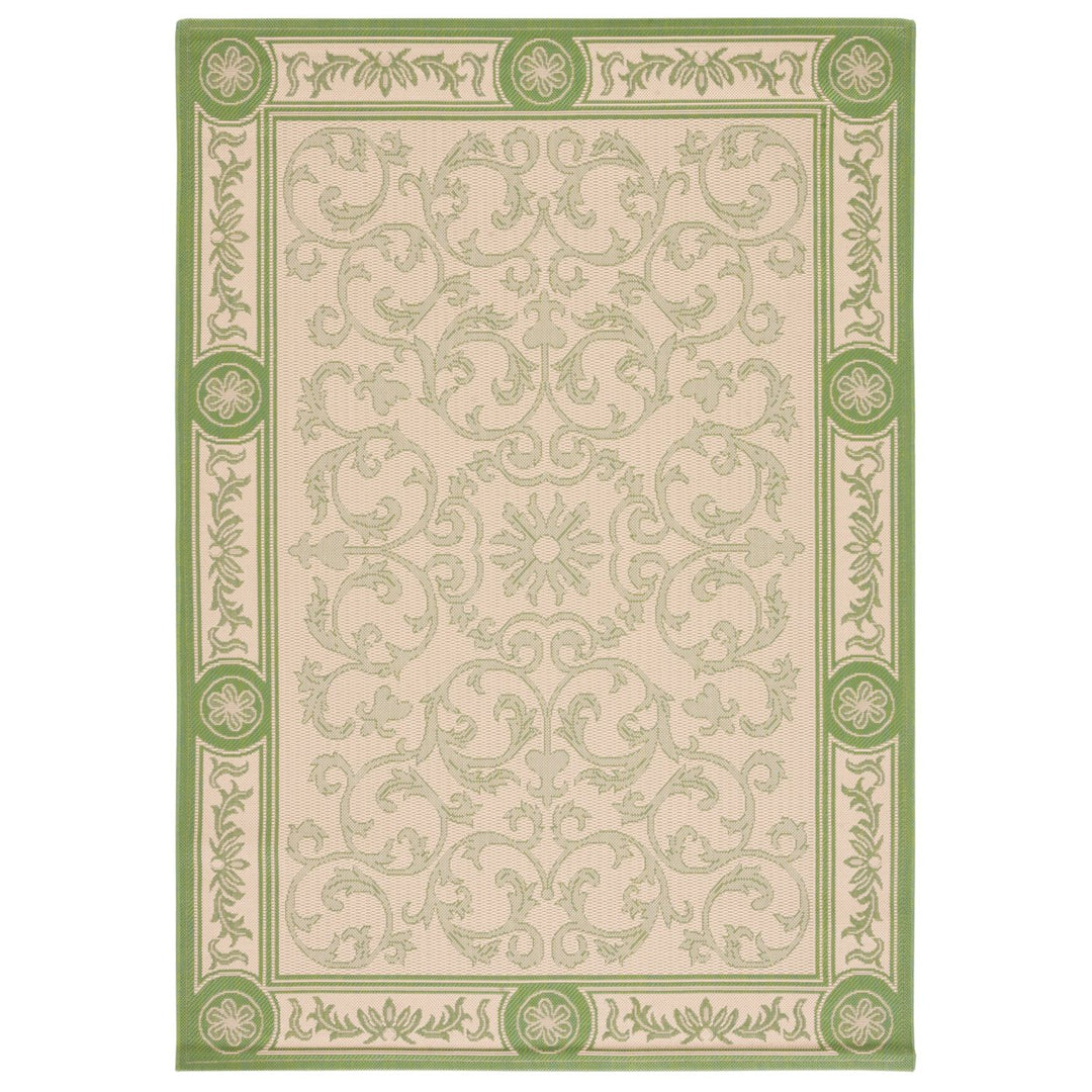 SAFAVIEH Outdoor CY2829-1E01 Courtyard Natural / Olive Rug Image 1