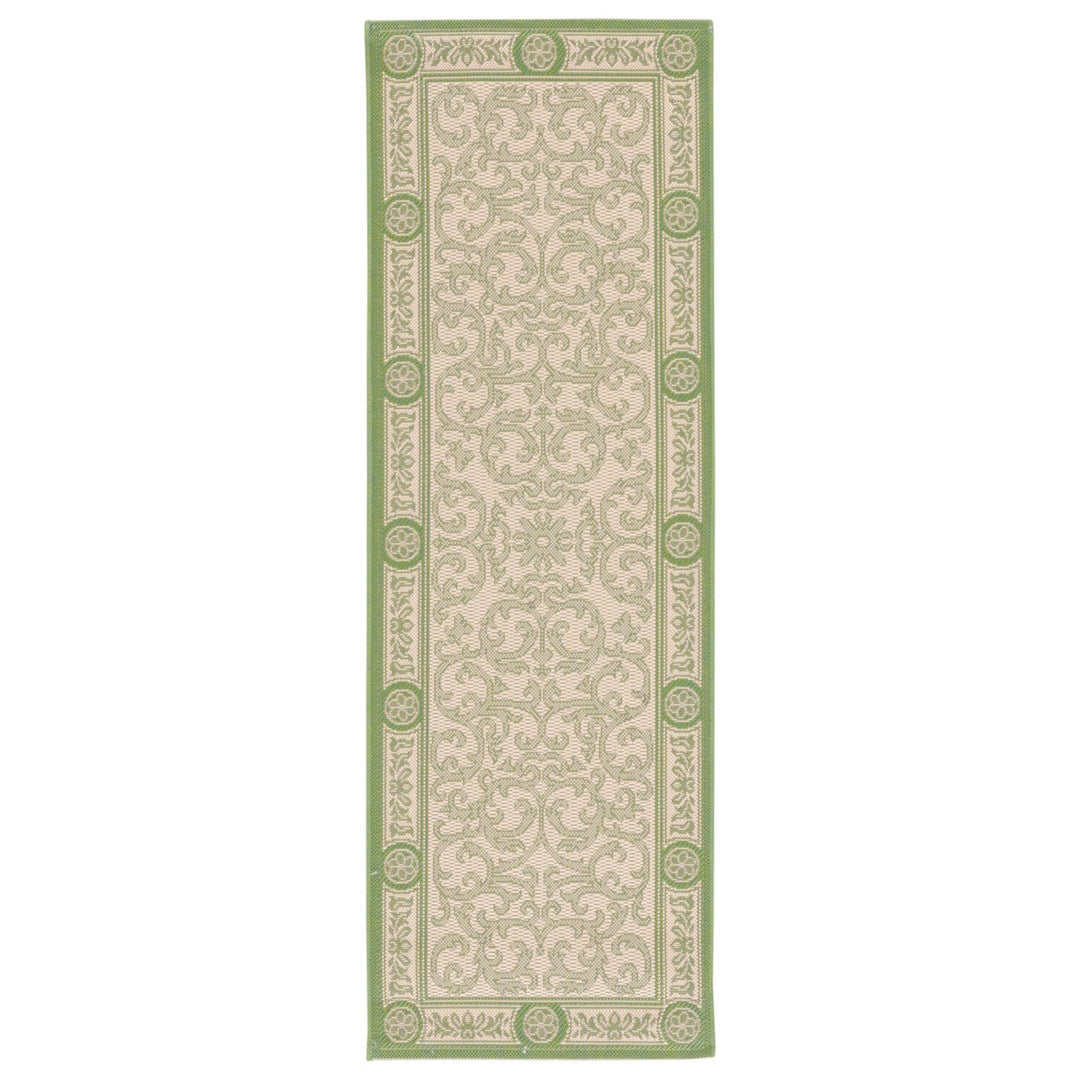 SAFAVIEH Outdoor CY2829-1E01 Courtyard Natural / Olive Rug Image 6