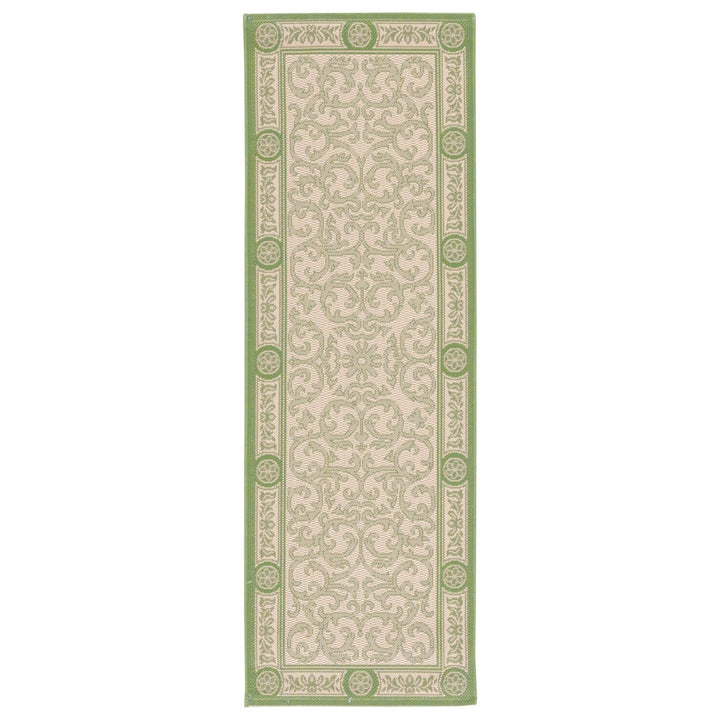 SAFAVIEH Outdoor CY2829-1E01 Courtyard Natural / Olive Rug Image 6