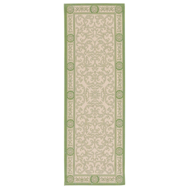 SAFAVIEH Outdoor CY2829-1E01 Courtyard Natural / Olive Rug Image 1