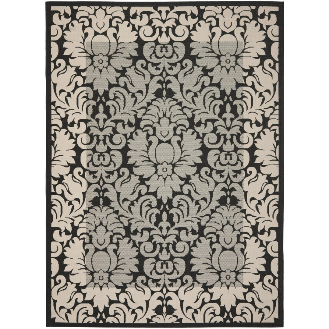 SAFAVIEH Indoor Outdoor CY2727-3908 Courtyard Black / Sand Rug Image 1