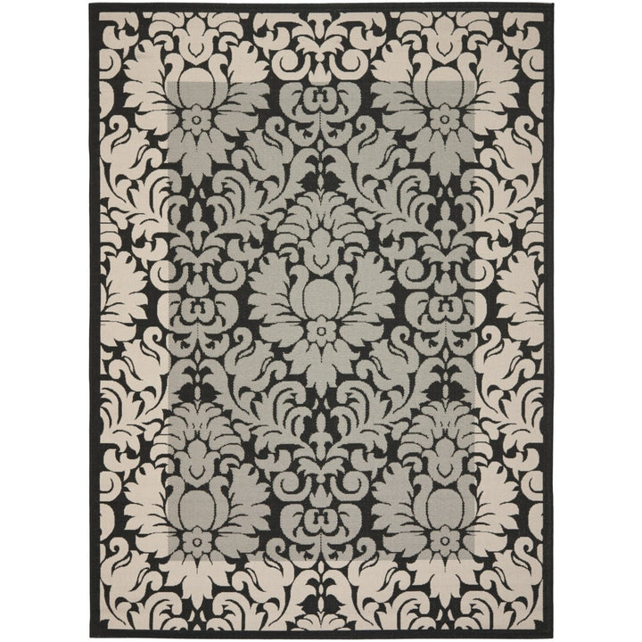 SAFAVIEH Indoor Outdoor CY2727-3908 Courtyard Black / Sand Rug Image 1