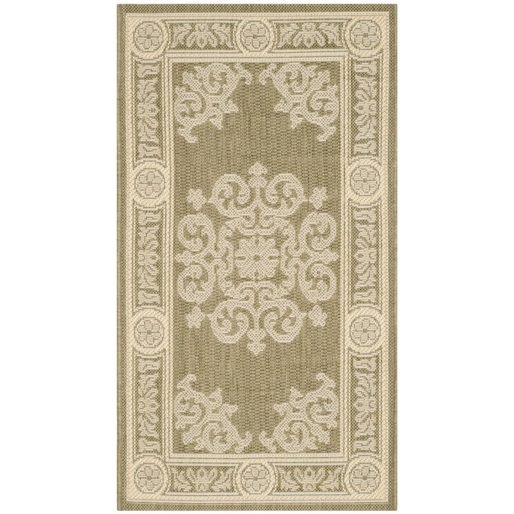 SAFAVIEH Outdoor CY2914-1E06 Courtyard Olive / Natural Rug Image 2